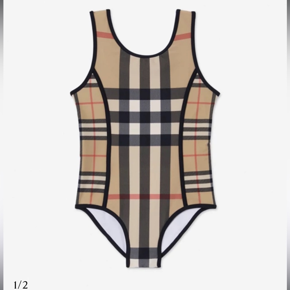 Burberry Contrast Check Stretch Nylon Swimsuit For 3 Years Old Baby